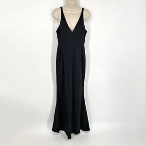 Bupt NEW V-Neck Sleeveless Maxi Dress Gown Sz M Mermaid Black Lined Prom Party
